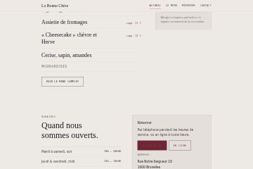 Le module de réservation et les horaires